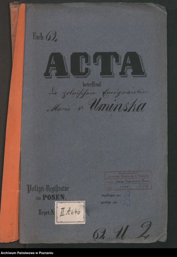 Obraz 2 z jednostki "A. betr. die polnische Emigrantin Marie von Uminska"