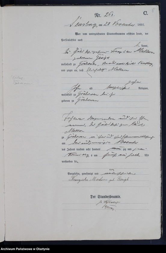 image.from.unit.number "Sterbe-Haupt-Register,Tom II,Nr 257 - 297"