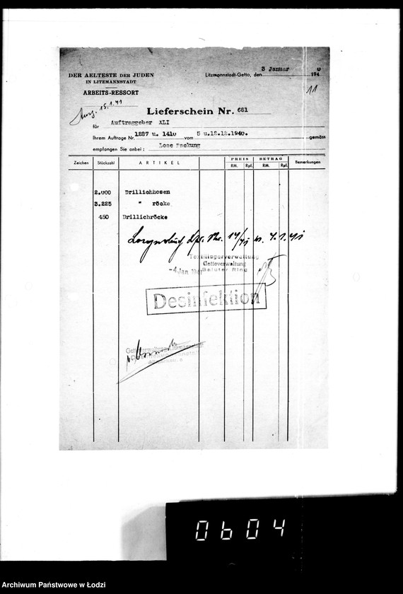 Obraz 16 z jednostki "[Dowody dostawy umundurowania dla intendentury wojskowej Berlin II]"