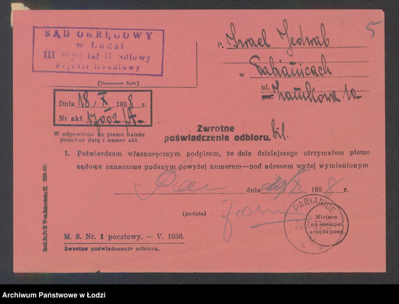 Obraz 7 z jednostki "Izrael Jedwab- wyrób i sprzedaż czapek i kapeluszy"