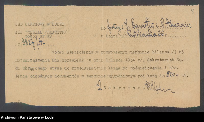 Obraz 11 z jednostki "J.Gawartin i N.Abramowicz- sprzedaż manufaktury"