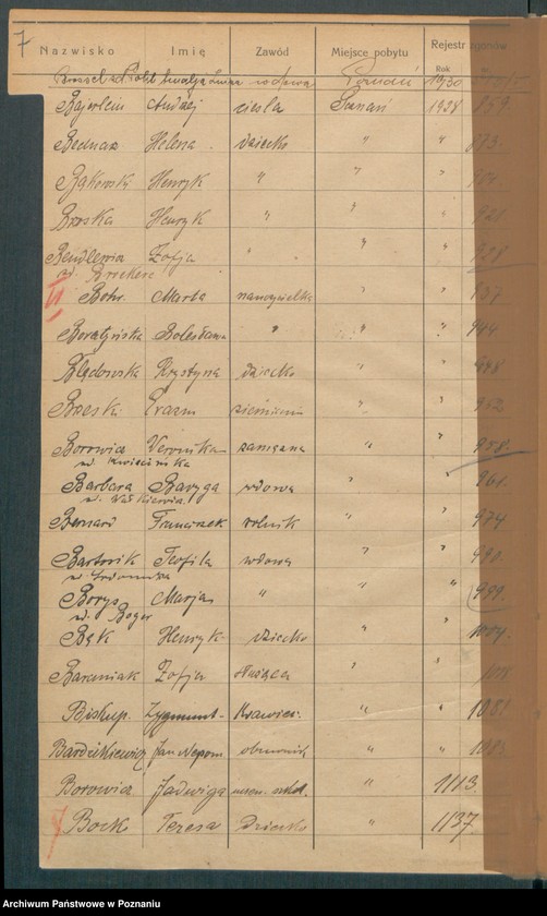 image.from.unit.number "Spis alfabetyczny zgonów za 1928"