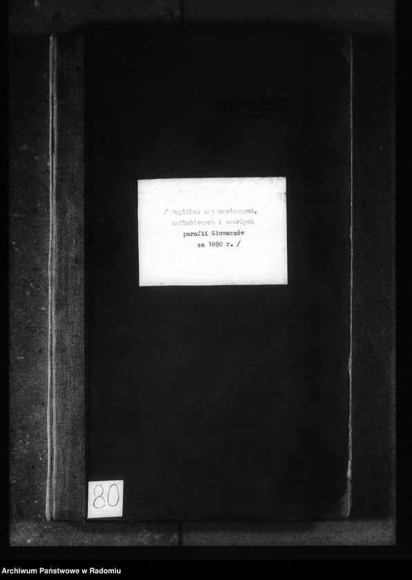 image.from.unit.number "[Duplikat akt urodzonych, zaślubionych i zmarłych parafii Głowaczów za 1890 r.]"