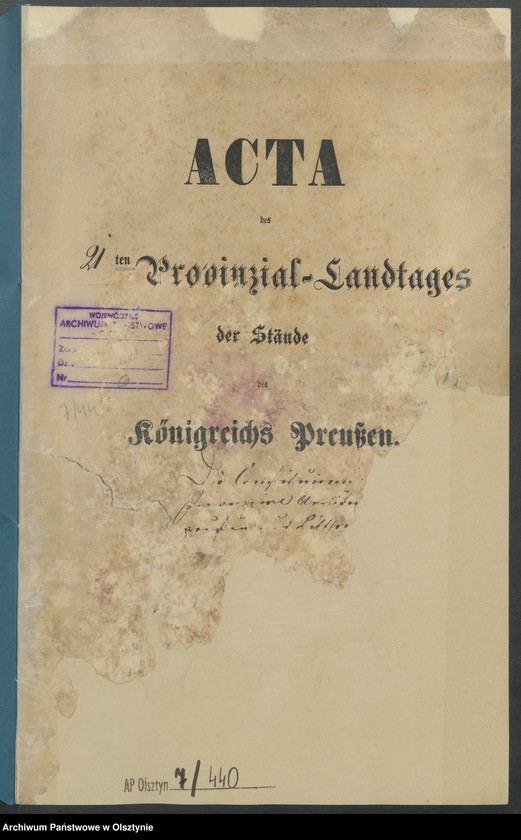 image.from.unit.number "Die Constituirung getrennter Provinzial Verbände für Ost- und Westpreussen"