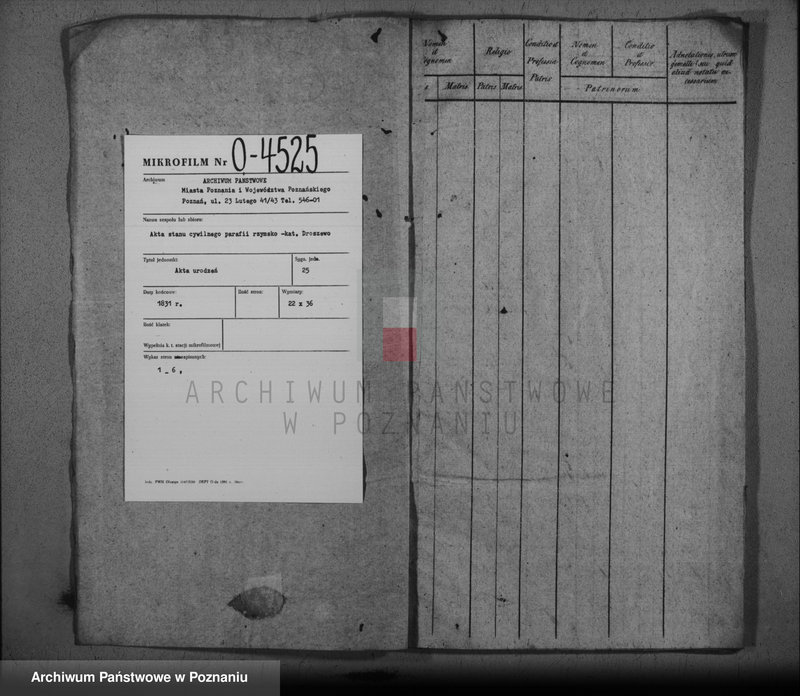 image.from.team "Akta stanu cywilnego Parafii Rzymskokatolickiej Droszew (pow. ostrowski)"