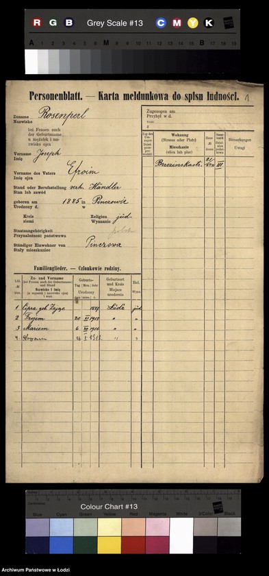 Obraz 3 z jednostki "[Spis ludności Łodzi] Rozenperl-Rozentan"