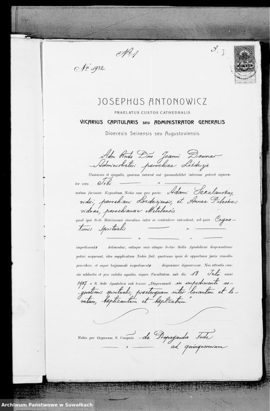 Obraz 7 z jednostki "Dokumenty k aktam o brakosočetavšichsja Metel