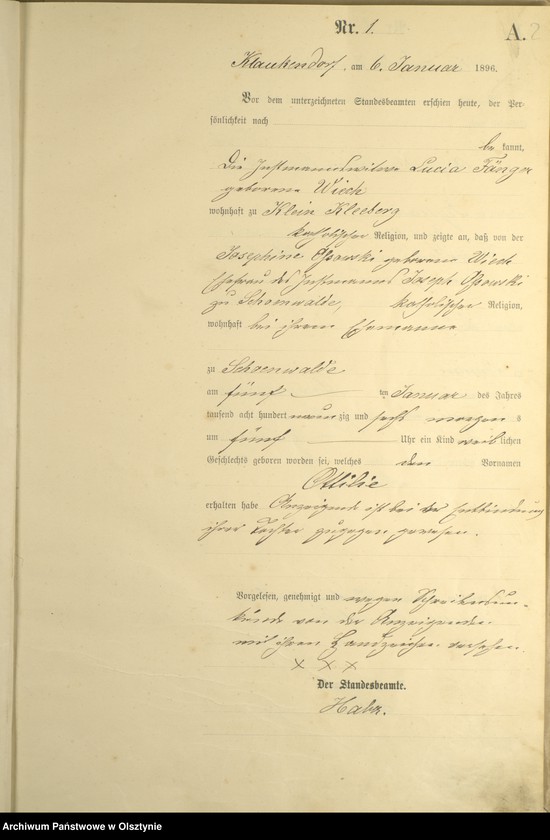Obraz z jednostki "Geburts-Haupt-Register Nr 1 - 66,71 - 110"