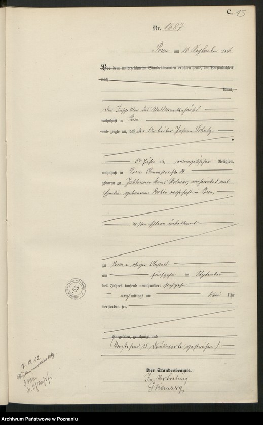 Obraz 17 z jednostki "Księga miejscowa zgonów tom IV [Rejestr główny zgonów]"