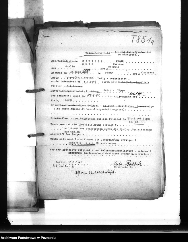 Obraz 8 z jednostki "Wykazy miejscowych Niemców, którzy zginęli w 1939 roku Q - R"