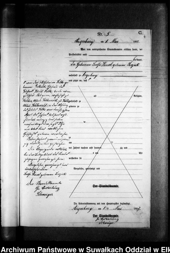 image.from.unit.number "Sterbe-Neben-Register des Preussischen Standes-Amtes Kehlen Kreis Angerburg"