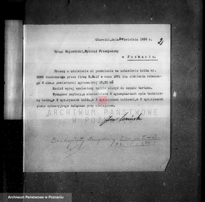 Obraz 6 z jednostki "Przetwórnia padliny Nessela w Obornikach nr woj. 5987"