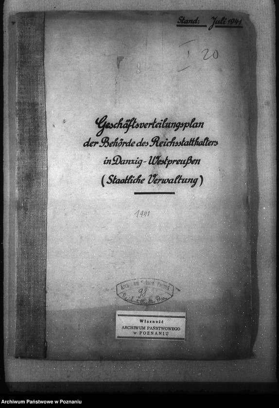 Obraz 4 z jednostki "Geschäftsverteilungsplan der Behörde des Reichsstatthalters in Danzig- Westpreussen"