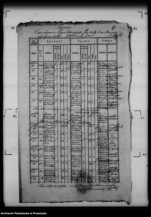 Obraz 9 z jednostki "[Kopie ksiąg metrykalnych parafii Siebieczów z filią Leszczaków (dekanat Bełz)]"