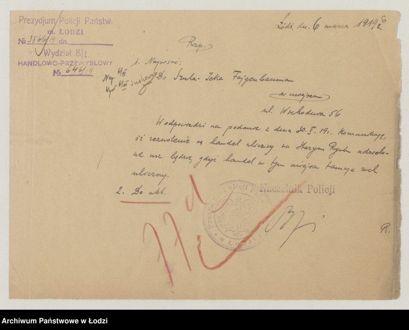 Obraz 8 z jednostki "Podania o zezwolenia na handel uliczny… "