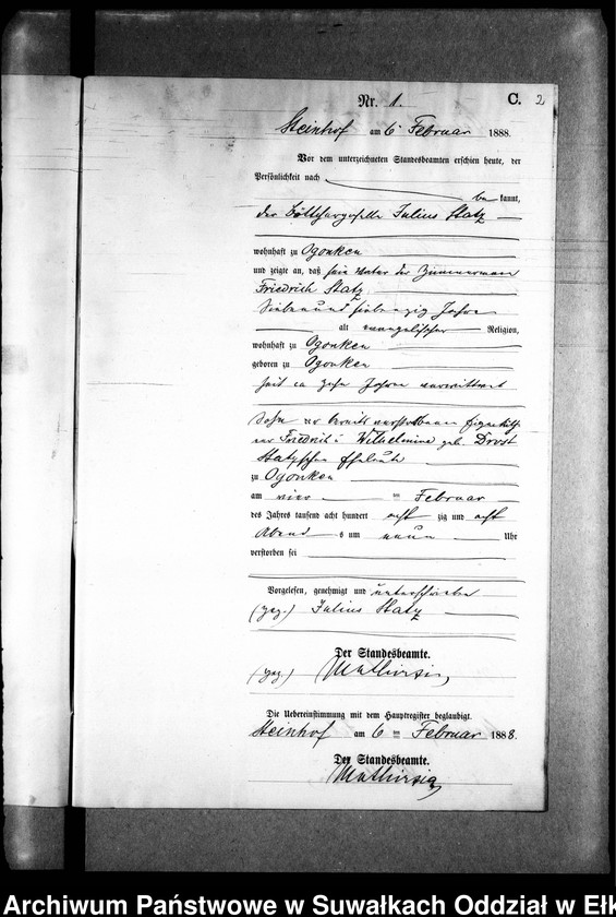 image.from.unit.number "Sterbe-Neben-Register des Preussischen Standes-Amtes Gr. Strengeln Kreis Angerburg"