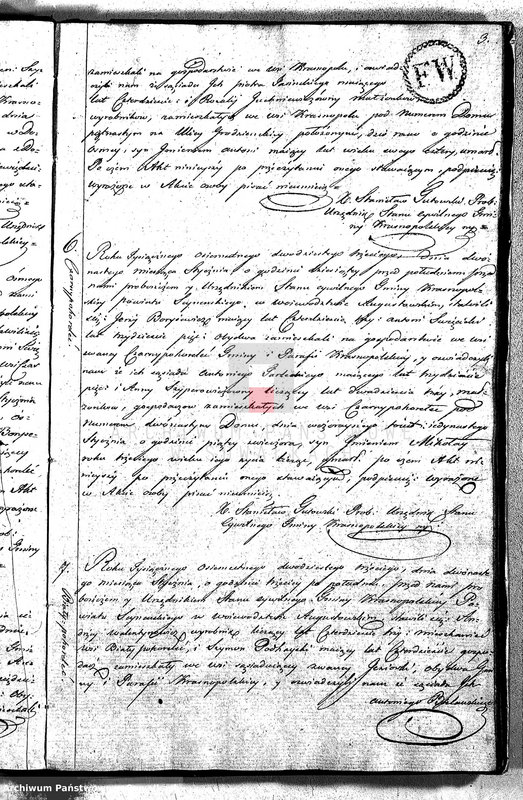 image.from.unit.number "Akta Zeszłych Gminy Krasnopolskiey R-ku 1823. Powiat Seyneński. Województwo Augstowskie."