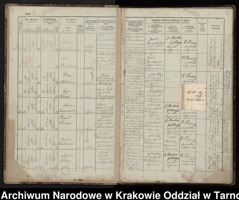 Obraz z zespołu "Akta stanu cywilnego Izraelickiego Okręgu Metrykalnego w Wojniczu"