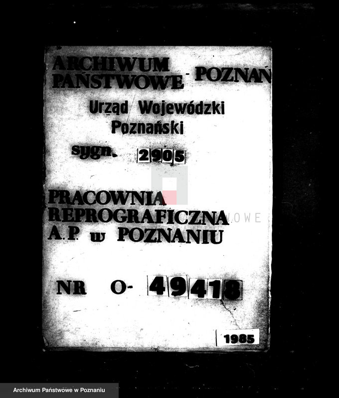 Obraz 1 z jednostki "Rozliczenie z gminą Miłosław odnośnie rozparcelowanego obszaru dworskiego Połczyn w powiecie wrzesińskim"