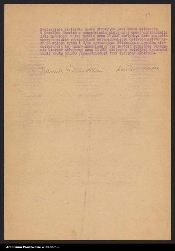 Obraz 10 z kolekcji "[Materiały dotyczące posiadania przez Hannę i Stefana Witkowskich gruntów i nieruchomości w Raciborowicach, pow. hrubieszowski, 1948-1951 oraz w Radomiu i Rajcu Letnisko, 1954-1961]"