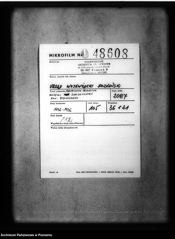 image.from.unit.number "Parcelacja prywatna majątku Samsieczynek powiatu bydgoskiego"