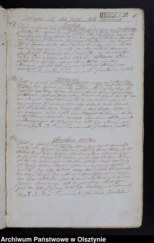 image.from.unit.number "Duplikat Aktów Urodzenia, Zaślubień, Zeńścia na Rok 1844 z Parafii Grzebskiej"