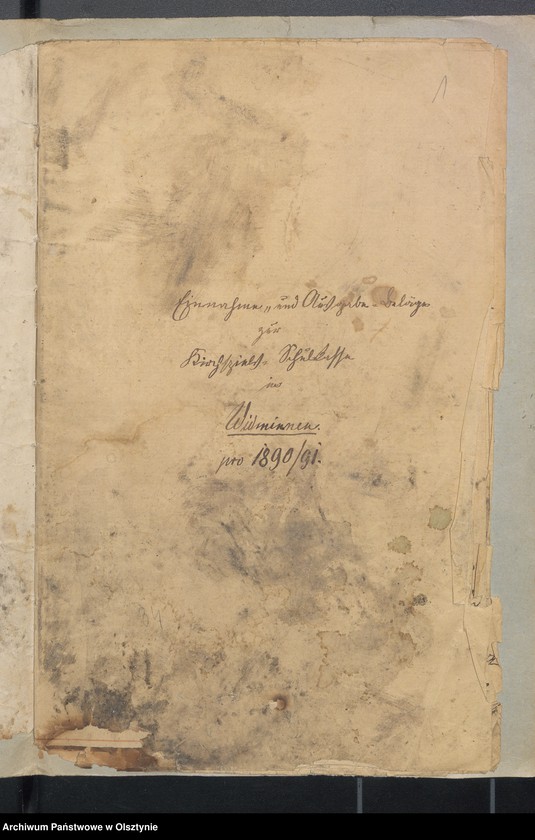 image.from.unit.number "Einnahme und Ausgabe Beläge der Kirchspiels Schulkasse in Widminnen"
