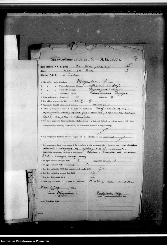 Obraz 12 z jednostki "Sprawozdania z działalności i korespondencja w sprawach organizacyjno-personalnych"