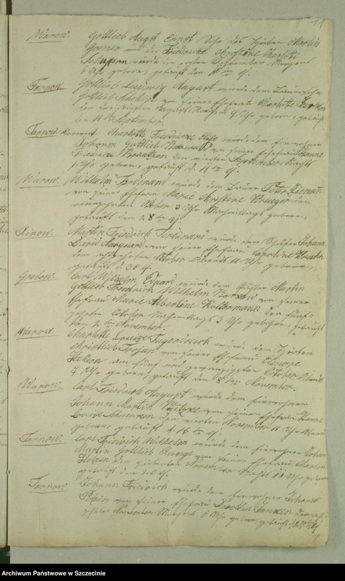 image.from.unit.number "Duplicate des Kirchenbuchs von den Grabowschen Gütern [Grabow]: Prützow [Prusinowo], Rienow [Rynowo], Tarnow [Tarnowo], Wuhrow [Worowo] und Mühlendorf [Poradz]"