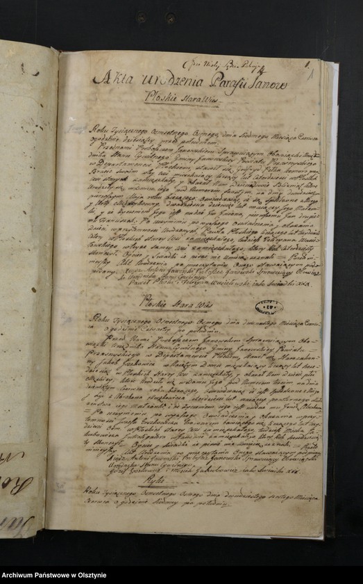 image.from.unit.number "Unicat. Akta Urodzenia Gminy Janowskiey w Departamencie Płockim, Powiecie Przasnyskim od Dnia 1-go Miesiąca Maja 1808/9 Spisane"
