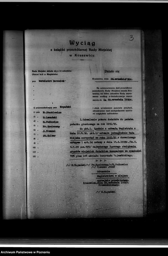 Obraz 7 z jednostki "Miasto Kruszwica Podatki komunalne /Ustawa z dnia 11.8.1923 r. Dz. U nr 94/"