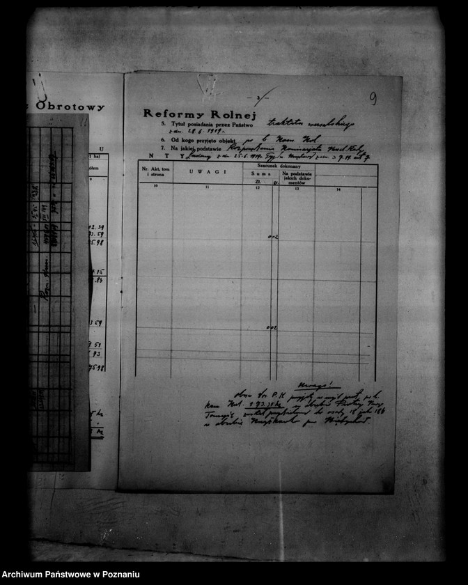 Obraz 13 z jednostki "/Fundusz obrotowy reformy rolnej i zestawienia/ powiaty nowotomyski i grodziski/"