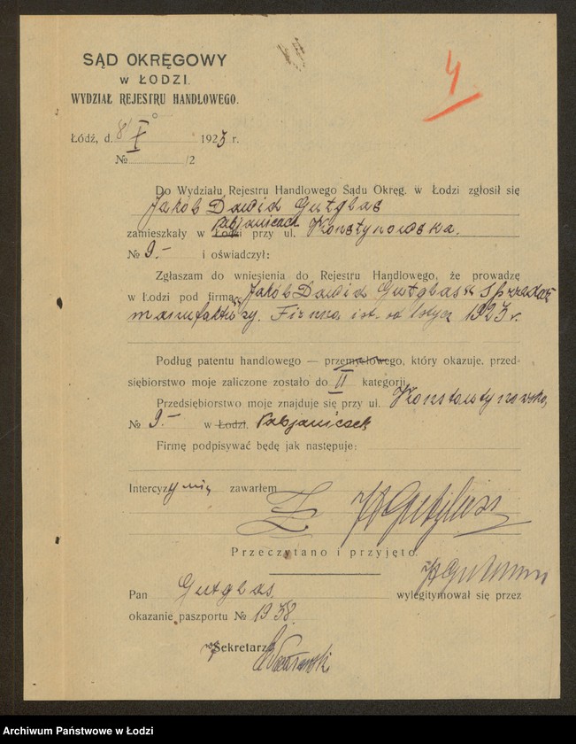 Obraz 6 z jednostki "Jakób Dawid Gutglas- sprzedaż manufaktury"