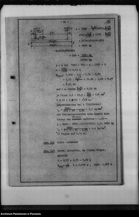 Obraz 20 z jednostki "Stadtische Berechnung. Dienstwohngebäude des Reichsstatthalters Posen"