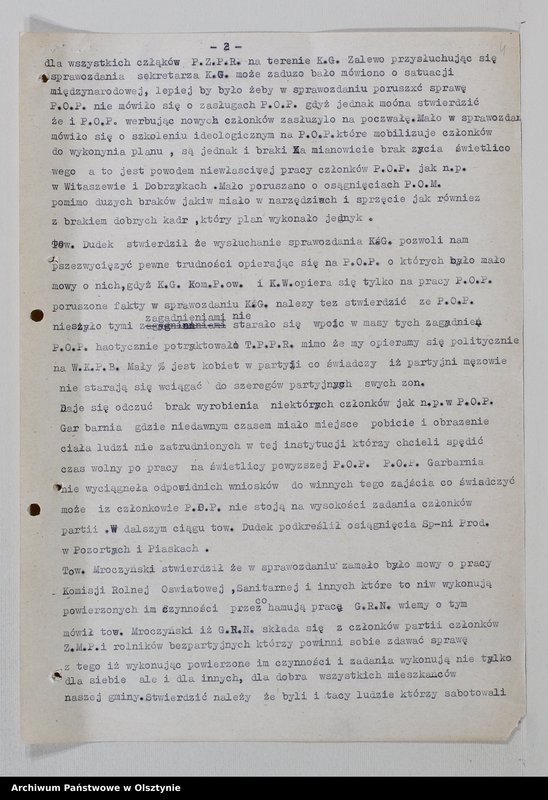 image.from.unit.number "Protokoły zebrań wyborczych /1950-1951/, posiedzeń plenarnych, egzekutywy, narad aktywu, plany pracy, sprawozdania /1949-1950/ Komitetu Gminnego PZPR"