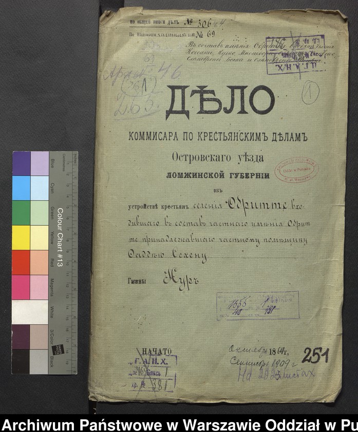 image.from.unit.number "O urządzaniu chłopów byłej rządowej wsi Kossaki, gm. Nur wchodzącej w skład prywatnej własności Obryte należące do Faddeju Siechieniu"