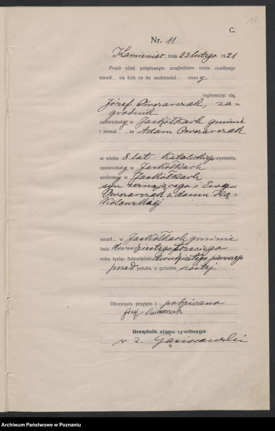 Obraz 13 z jednostki "Rejestr główny zgonów"