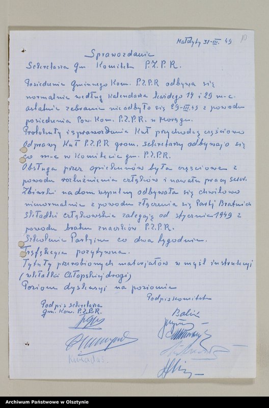 image.from.team "Komitet Gminny Polskiej Zjednoczonej Partii Robotniczej w Małdytach pow. morąski"