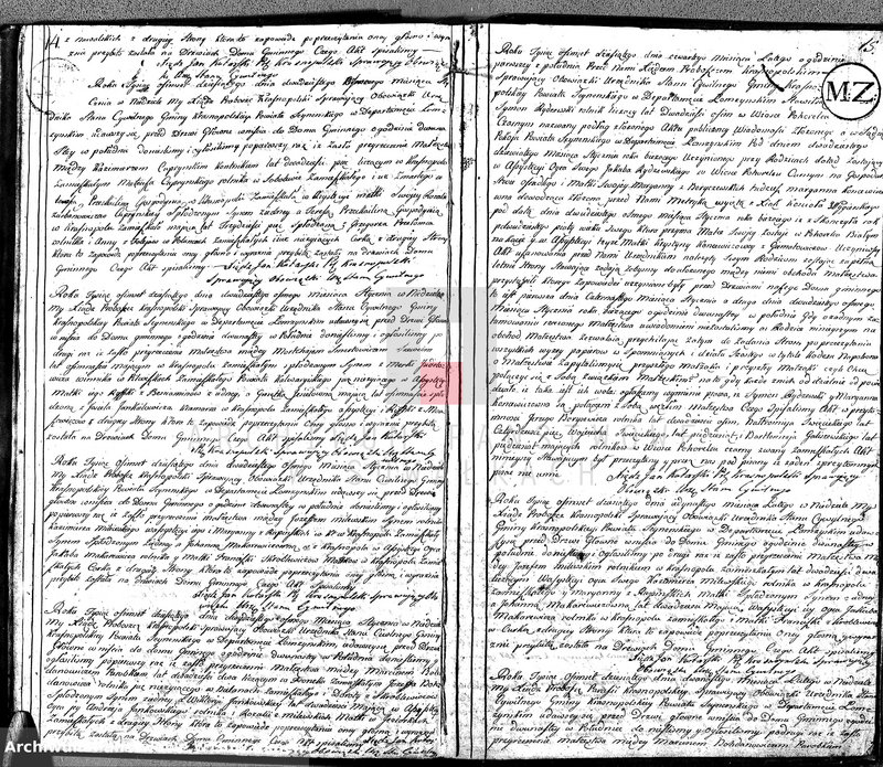 Obraz 12 z jednostki "Akta Cywilne Małżeństwa Gminy Krasnopolskiey od R.1809 1-go Maia do 1810 1-go Maia."