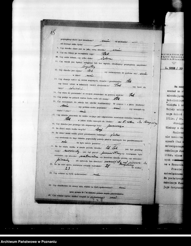 Obraz 18 z jednostki "[Dzieci upośledzone- skierowanie na naukę do zakładów specjalnych]"