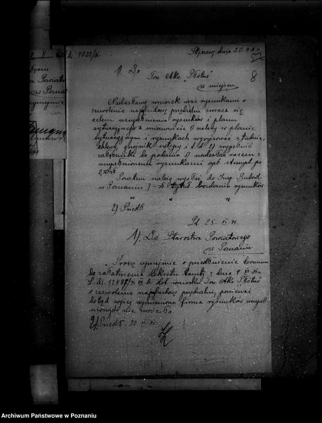 Obraz 15 z jednostki "Zatwierdzenie projektu urządzania zakładu przemysłowego Firmy Płótno S. Akcyjna W Stęszewie powiat poznański nr 516"