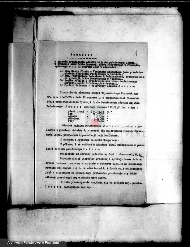 Obraz 5 z jednostki "/Sprawy administracji majątku państwowego Jeżowo powiatu szubińskiego/"