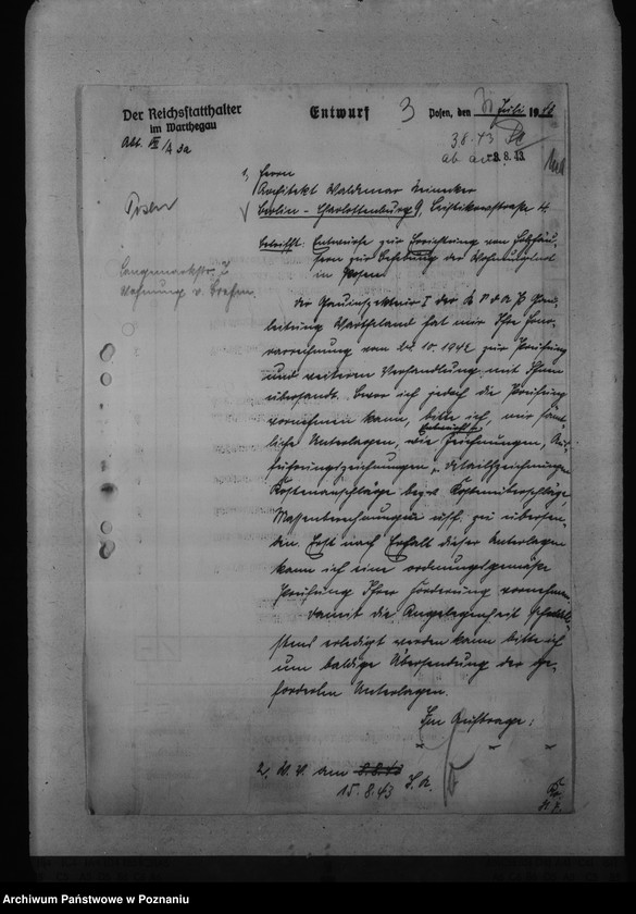 Obraz 7 z jednostki "Errichtung von Holzhäusern in Posen. Kreisschulungsburg. Reichsarbeitsdienst- Baracken, Schlaupe, Kreis Kempen"