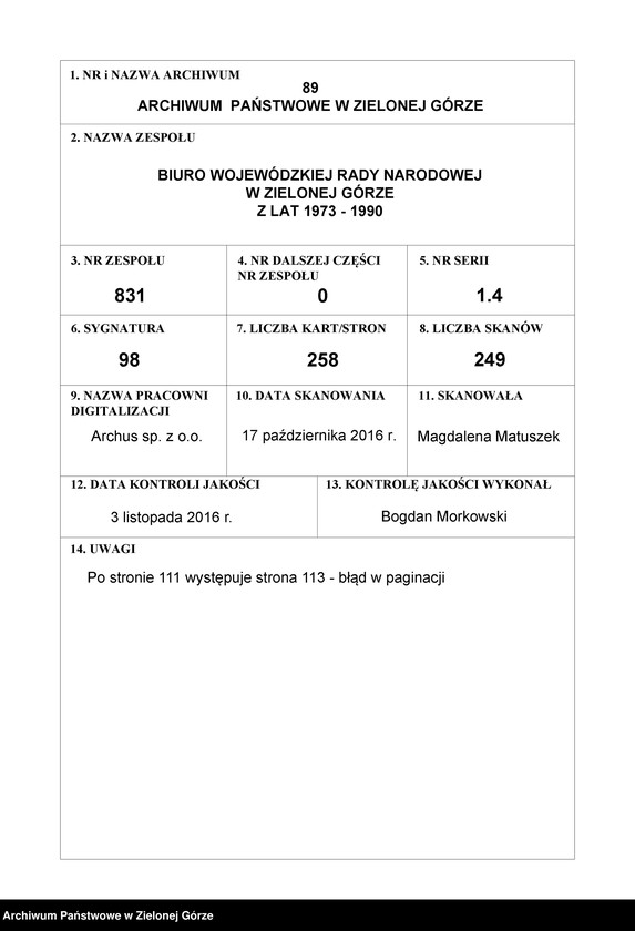 image.from.unit.number "Protokóły z posiedzeń Prezydium Wojewódzkiej Rady Narodowej w Zielonej Górze; Nr 25 - 27 "