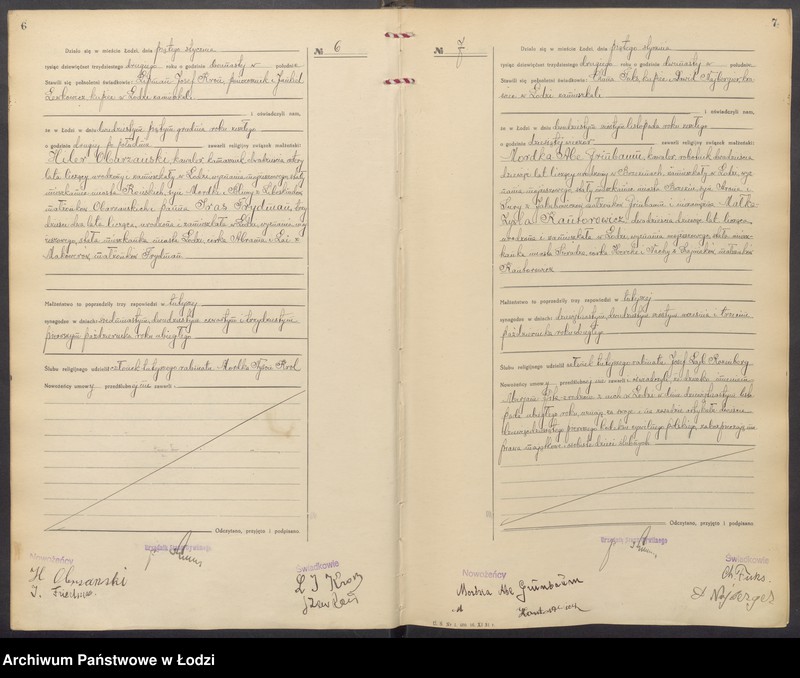 Obraz 6 z jednostki "Akta małżeństw od numeru 1 do numeru 700"