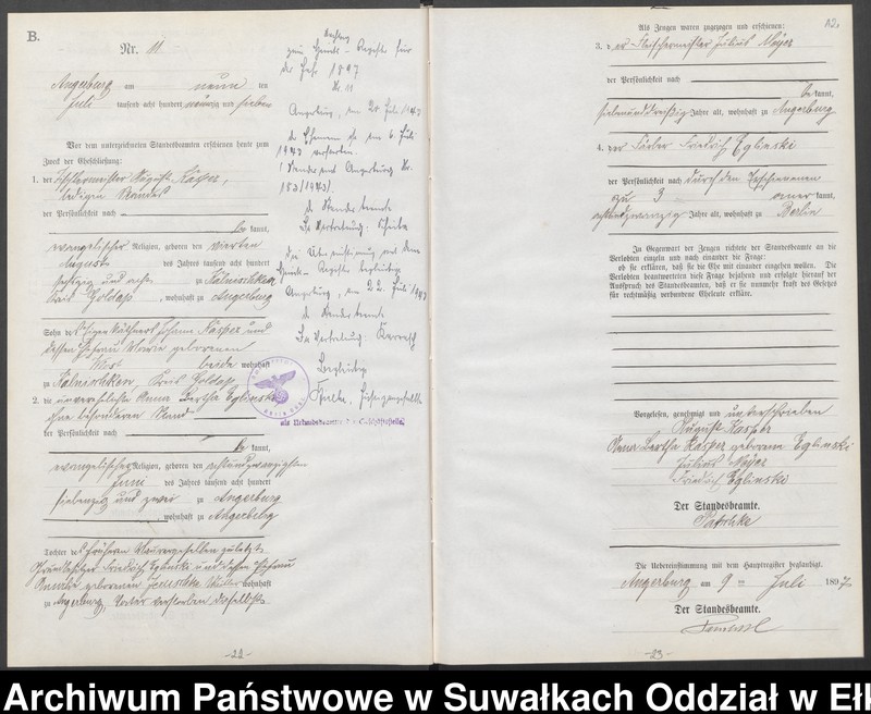 image.from.unit.number "Heiraths-Neben-Register des Preussischen Standes-Amtes Angerburg Kreis Angerburg"