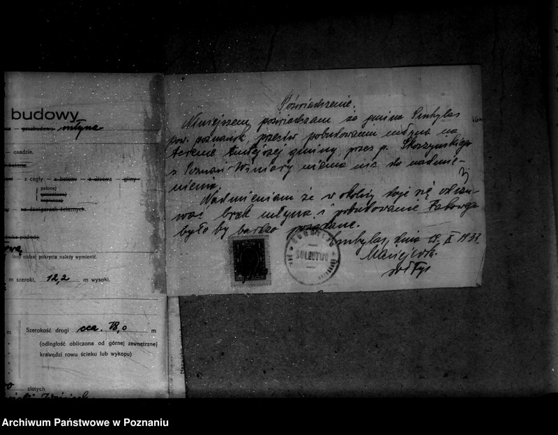 Obraz 7 z jednostki "Zatwierdzenie zakładu przemysłowego /młyna zbożowego/ J. Skoczyńskiego w Suchym lesie powiat poznański"