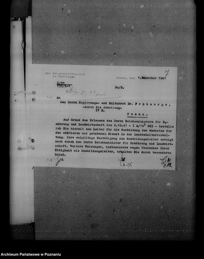 Obraz 11 z jednostki "Annahme, Ausbildung und Prüfung der Anwärter des gehobenen u. des mittleren nichttechnischen Dienstes der landeskulturverwaltung"