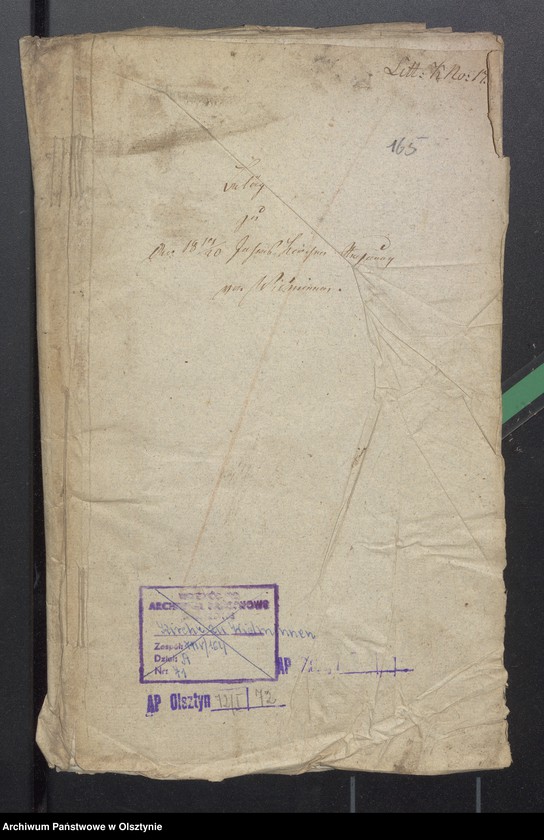 image.from.unit.number "Beläge zur 1819/1820 Jahres Kirchen Rechnung von Widminnen"