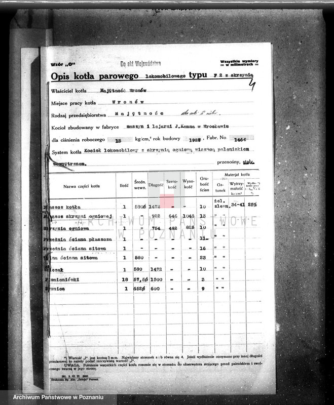 Obraz 8 z jednostki "Majętność Wronów pow. krotoszyński, własność Claassen nr woj. kotła 6064"